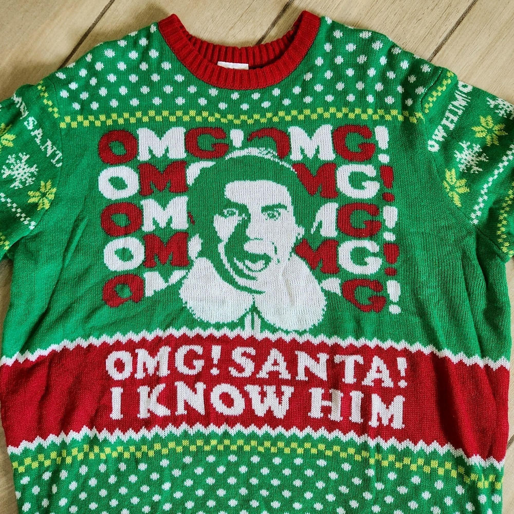 ELF "Santa! I Know Him!" Sweater - NEW Christmas ugly Sweater funny santa - Picture 11 of 16